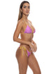 Luli Fama Paradise Check Wavy Brazilian Tie Side Ruched Back Bottom