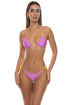 Luli Fama Paradise Check Wavy Brazilian Tie Side Ruched Back Bottom