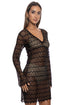Luli Fama Midnight Currents Long Sleeve Short Dress