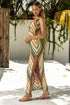 Luli Fama High Noon Heat Drawstring Peek A Boo Maxi Dress