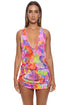Luli Fama Blooming Spark T Back Mini Dress