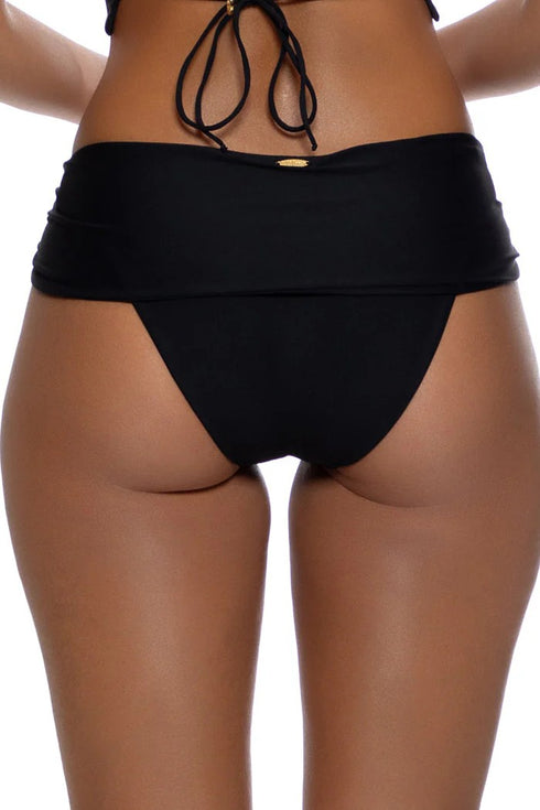 Luli Fama Gilded Butterfly Banded Moderate Scrunch Side Bottom