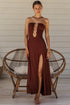 Luli Fama Velvet Shores Halter Ring Long Dress