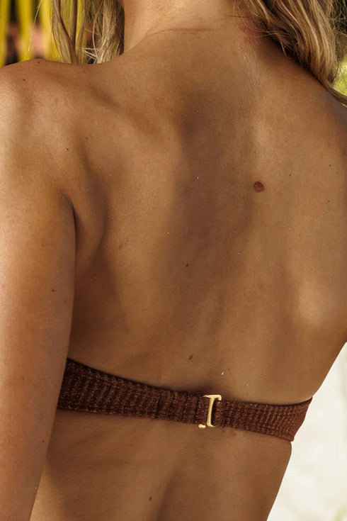 Luli Fama Toasted Glow Underwire Push Up Bandeau Top