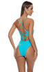 Luli Fama Forbidden Tide Waves Square Neck Laced Up One Piece