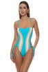 Luli Fama Forbidden Tide Waves Square Neck Laced Up One Piece