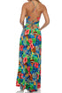 Luli Fama Jungle Reign Halter Ring Long Dress