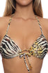 Luli Fama Tigressa Molded Push Up Bandeau Halter Top