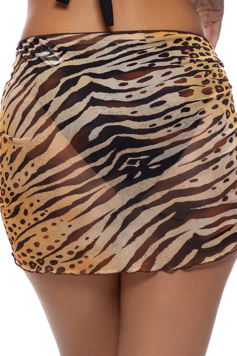 Luli Fama Tigressa Sarong Mini Skirt