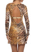 Luli Fama Tigressa Long Sleeve Short Dress