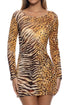 Luli Fama Tigressa Long Sleeve Short Dress