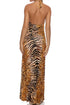 Luli Fama Tigressa Halter Long Dress