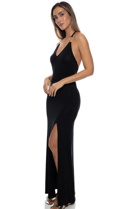 Luli Fama Femme Allure Rings Halter Long Dress