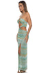 Luli Fama Lucid Waters Double Loop Bandeau Long Dress