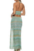 Luli Fama Lucid Waters Double Loop Bandeau Long Dress