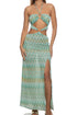 Luli Fama Lucid Waters Double Loop Bandeau Long Dress