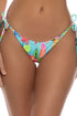 Luli Fama Ocean's Kiss Crystallized Seamless Wavy Ruched Back Brazilian Tie Side Bottom