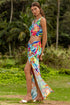 Luli Fama Ocean's Kiss Ruched Front Long Skirt
