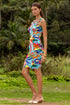 Luli Fama Ocean's Kiss Ruched Sides Tank Dress
