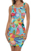 Luli Fama Ocean's Kiss Ruched Sides Tank Dress