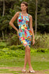 Luli Fama Ocean's Kiss Ruched Sides Tank Dress