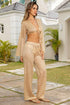 Luli Fama Golden Drift Bell Sleeve Crop Top