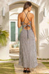 Luli Fama Optic Motion Halter Ring Long Dress