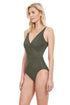 Gottex Lattice V-Neck Surplice One Piece Swimsuit