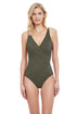 Gottex Lattice V-Neck Surplice One Piece Swimsuit