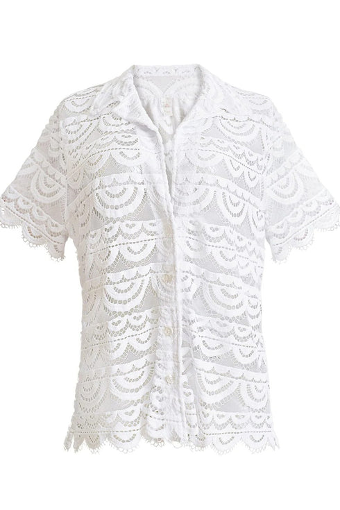 PQ Swim Water Lily Lace Button Top