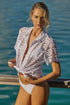 PQ Swim Water Lily Lace Button Top