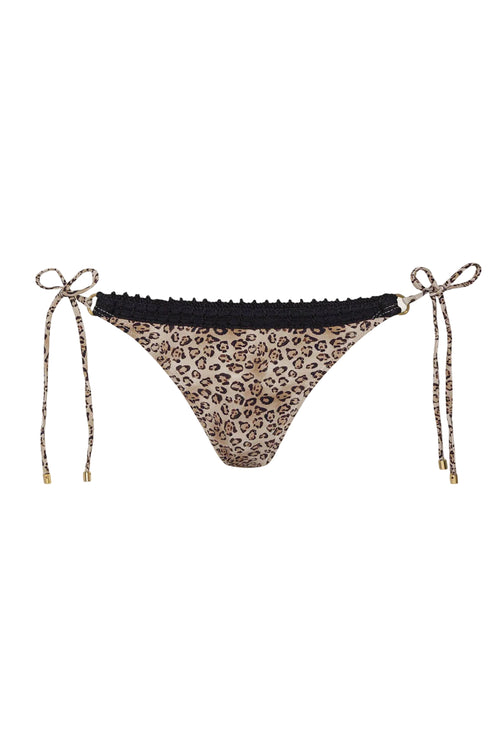 PQ Swim Swim Leopard Carrie Crochet Trim Tie Side Bottom