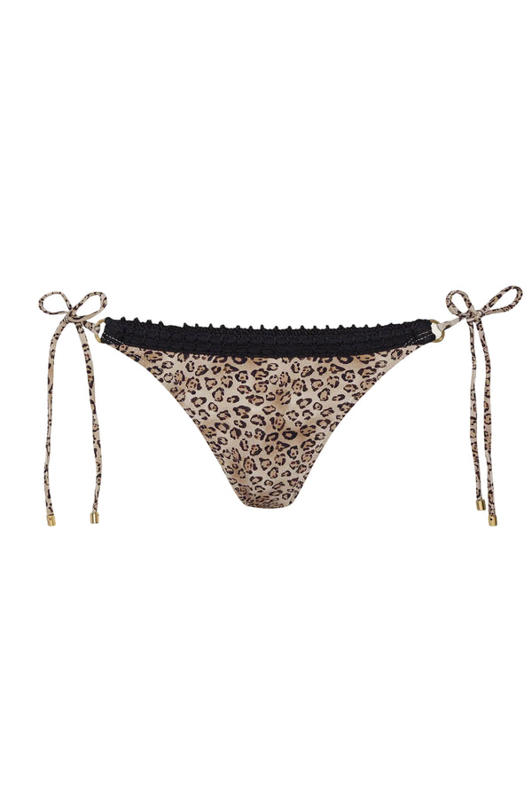 PQ Swim Swim Leopard Carrie Crochet Trim Tie Side Bottom