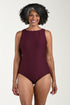 Maxine Of Hollywood Textured Spa Solids High Neck One Piece