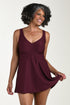 Maxine Of Hollywood Solid Textured Spa V Neck Swimdress