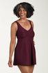 Maxine Of Hollywood Solid Textured Spa V Neck Swimdress