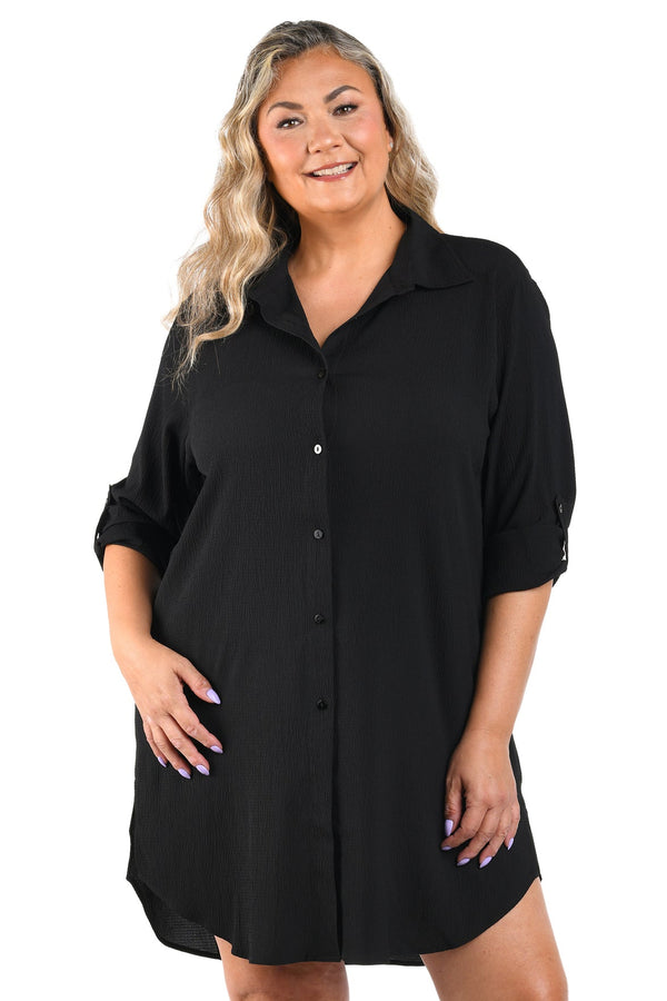 Maxine Of Hollywood Pls Button Down Tunic