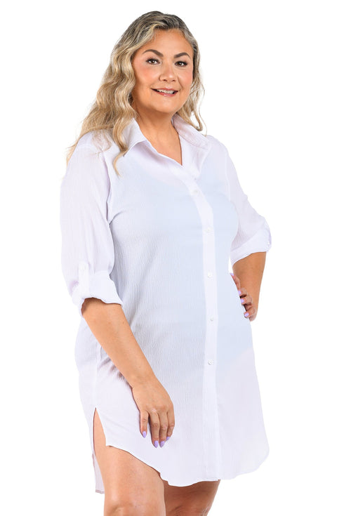 Maxine Of Hollywood Pls Button Down Tunic