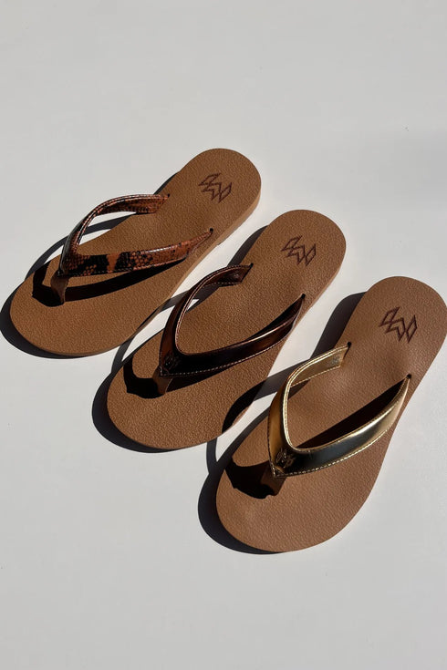 Malvados Marley Bronzed Flip Flops