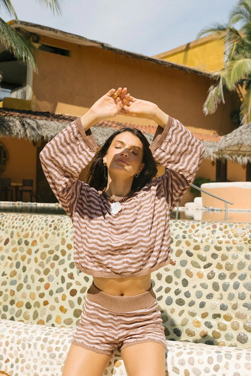 PQ Swim Mocha Palmer Top
