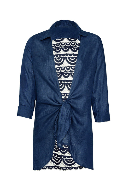 PQ Swim Navy Lace Millie Tie Tunic