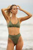 PQ Swim Olive Banded High Waist Bottoms