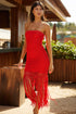 PQ Swim Passion Vanessa Strapless Fringe Dress