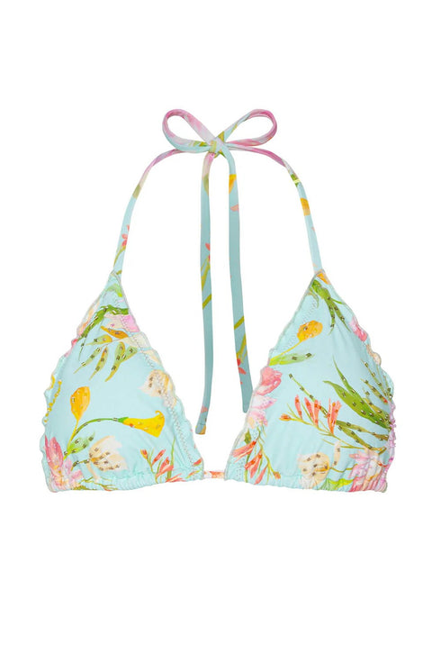 PQ Swim Petal Embroidered Lettuce Edge Triangle Top