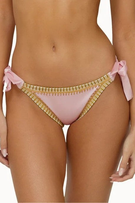 PQ Swim Platinum Pink Sands Crochet-trim Tie Bottom