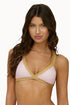 PQ Swim Platinum Pink Sands Crochet-trim Tri Top
