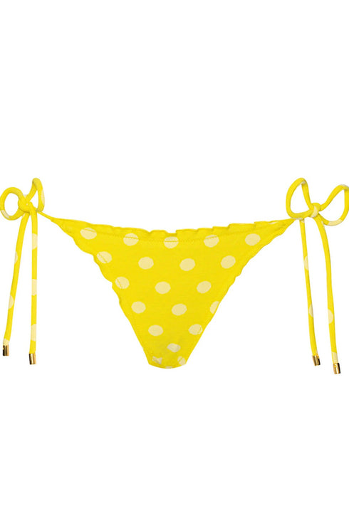 PQ Swim Polka Lettuce Edge Tie Side Bottom