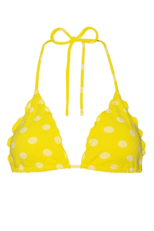 PQ Swim Polka Lettuce Edge Triangle Top