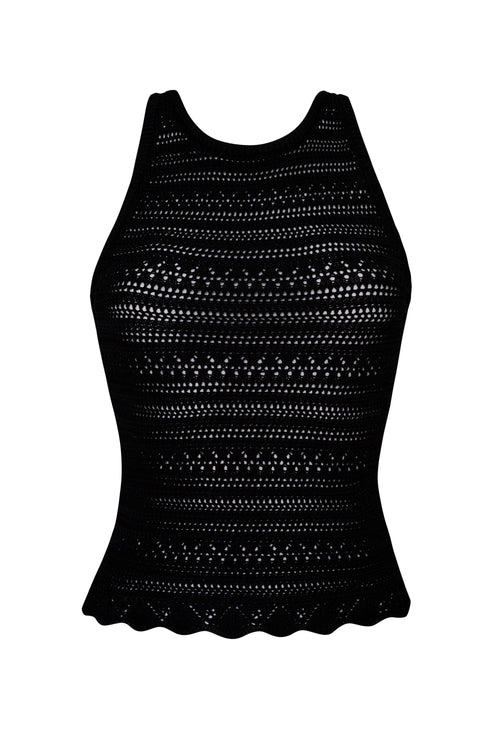 PQ Swim Black Crochet Top