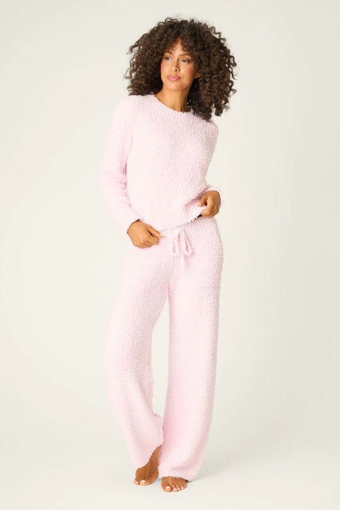 Pj Salvage Bundle Up Boucle Pink Open Leg Pants